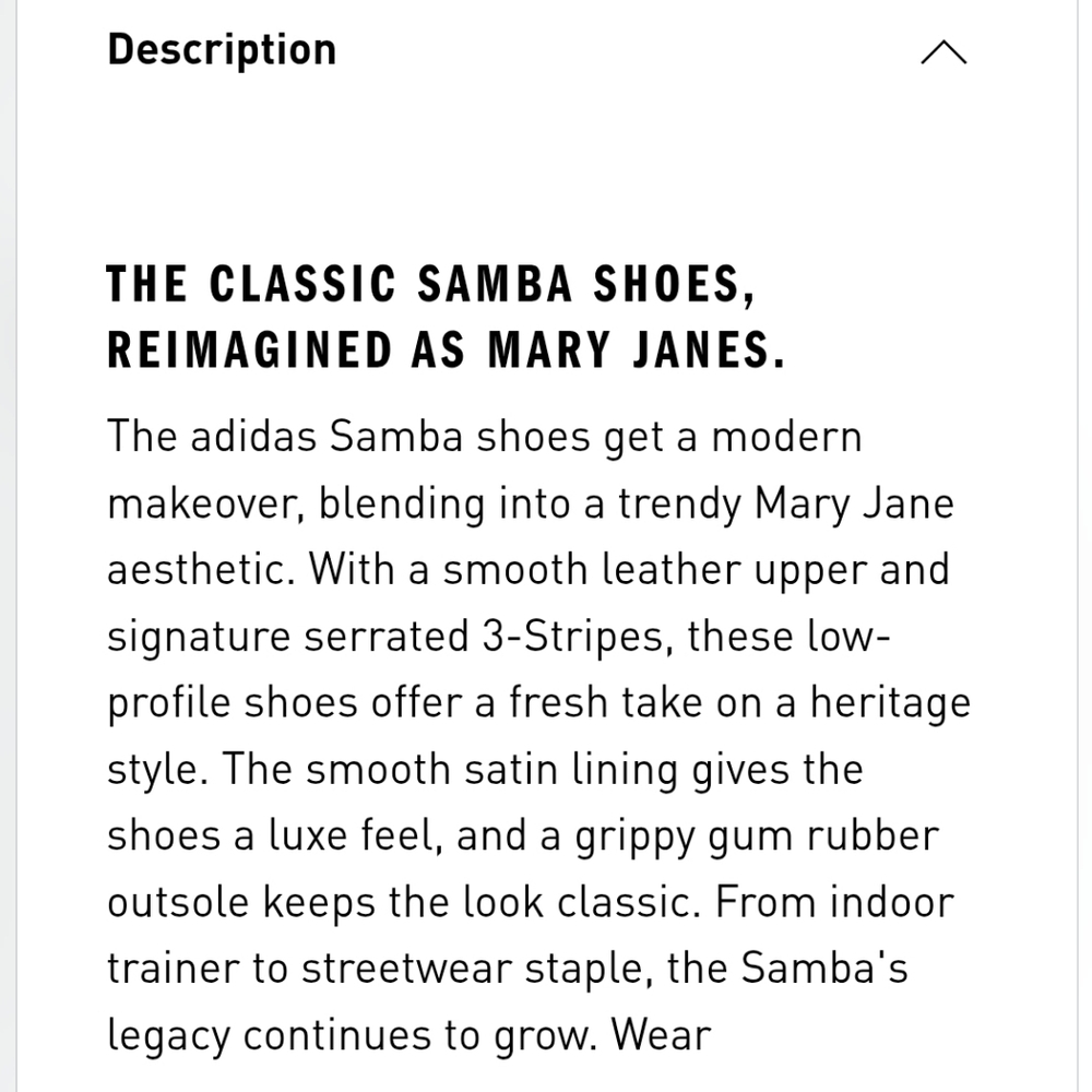 NIB Adidas Black Samba Jane Shoes - Picture 2 of 2